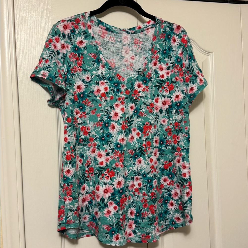 Blue Sol Floral V-Neck Women’s Top